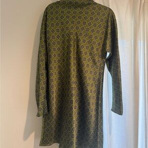 Mango Satin Green Printed Dress sz8